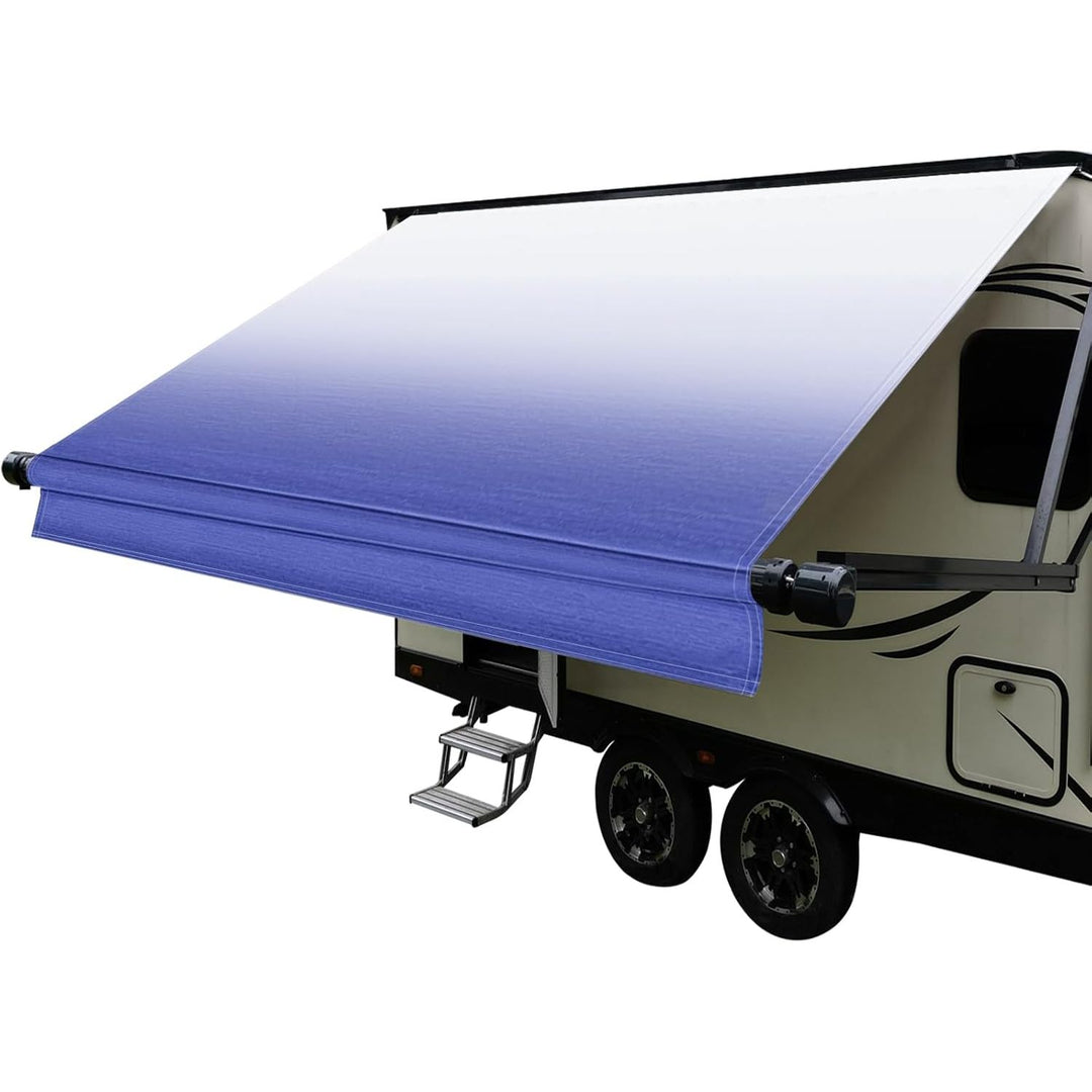 Dulepax RV Awning Fabric Replacement(9.2ft Fabric) Heavy Duty 16oz Vinyl Fabric - Camper Awning Replacement Universal Replacement RV Awnings for All Awning Brands - Senior Fade Blue - Just Closeouts Canada Inc.