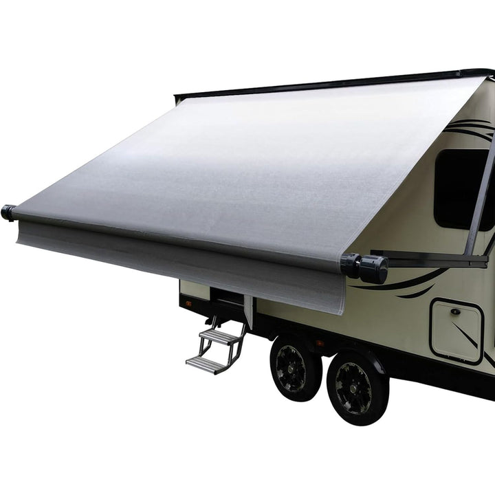 Dulepax RV Awning Replacement - 15.2ft Heavy Duty 16 oz Vinyl Fabric - Universal for All Brands - Senior Fade Grey - Just Closeouts Canada Inc.