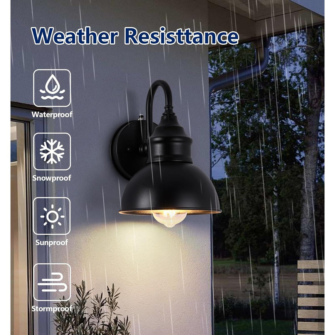 Dusk to Dawn Outdoor Barn Gooseneck Lights, Classic Small Exterior Farmhouse Barn Lights, Waterproof and Rust Resistant Exterior Light Fixtures, Porch Gooseneck Lights, Garage Outdoor Lighting. - Just Closeouts Canada Inc.