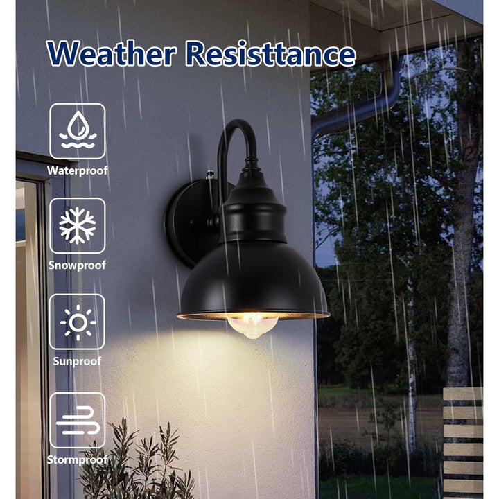Dusk to Dawn Outdoor Barn Gooseneck Lights, Classic Small Exterior Farmhouse Barn Lights, Waterproof and Rust Resistant Exterior Light Fixtures, Porch Gooseneck Lights, Garage Outdoor Lighting. - Just Closeouts Canada Inc.