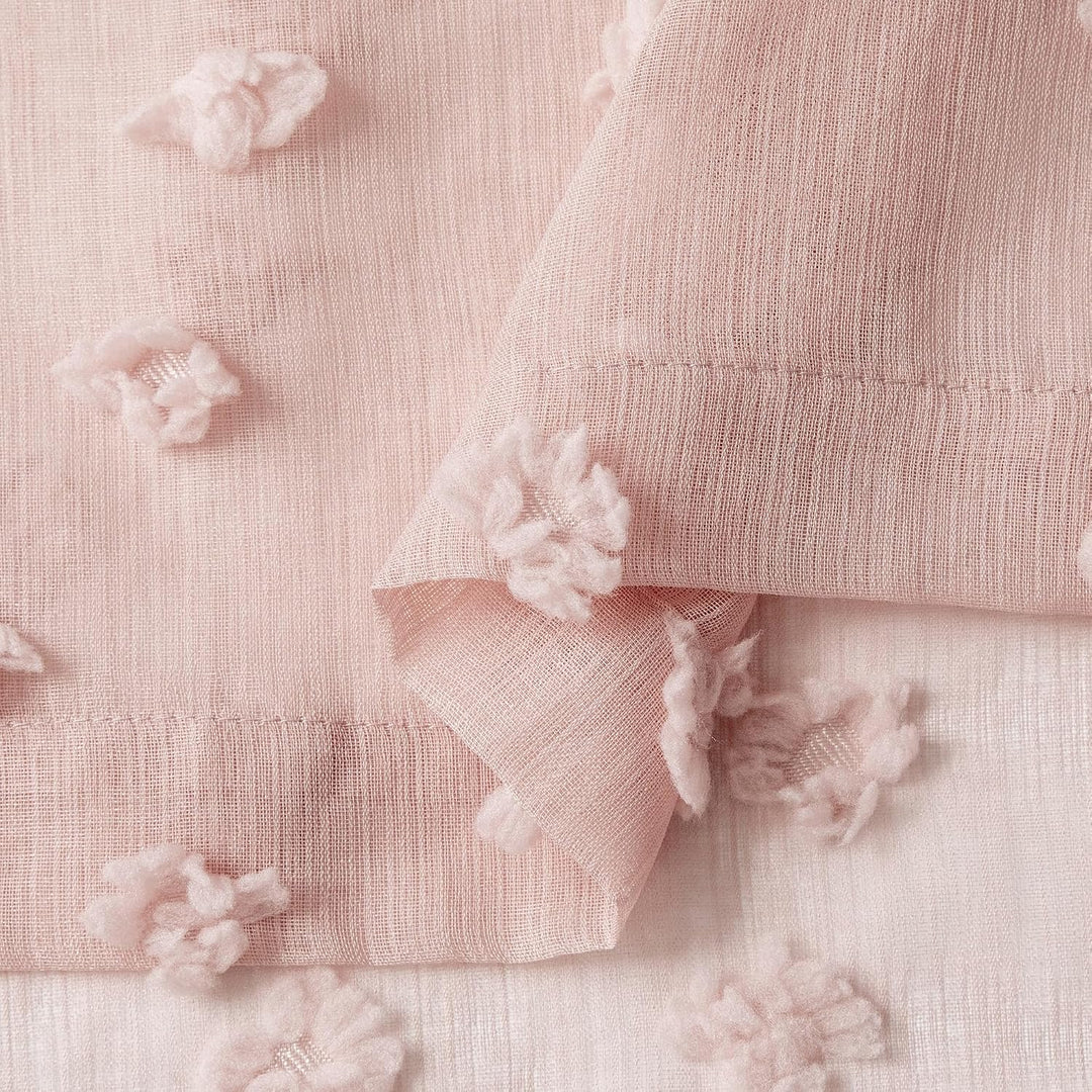Dusty Pink Pom-Pom Sheer Curtains, 52 × 84 Inches, 2 Panels - Just Closeouts Canada Inc.X001M4W4T9
