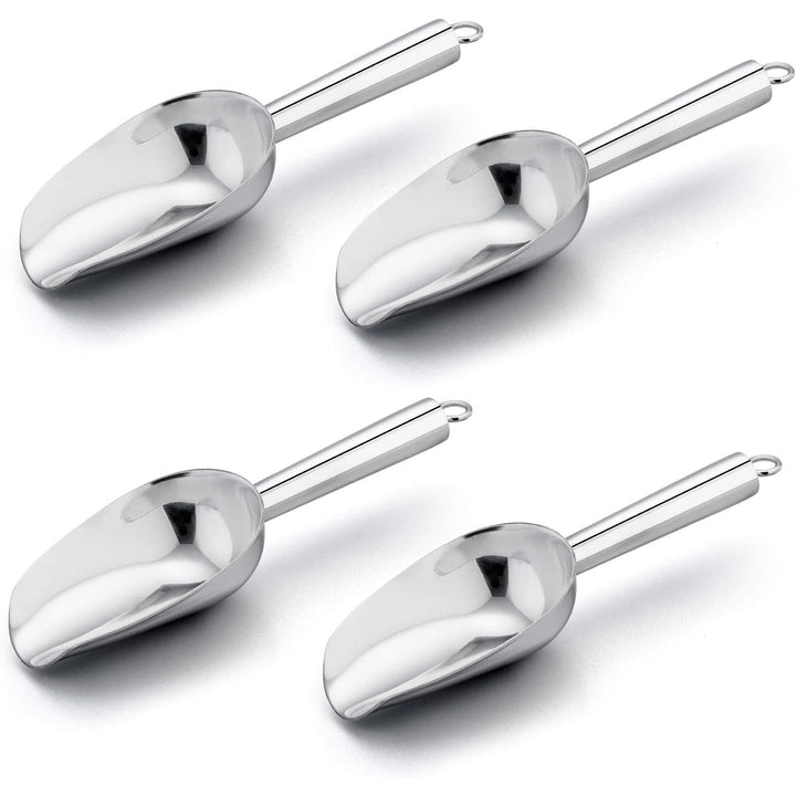 E - far Mini Scoop, 3 Ounce Stainless Steel Kitchen Utility Scoops, Ideal for Candy/Ice Cube/Flour/Sugar/Coffee Bean/Protein Powder, Food Grade & Anti Rust, Easy Clean & Dishwasher Safe (4 Pack) - Just Closeouts Canada Inc.