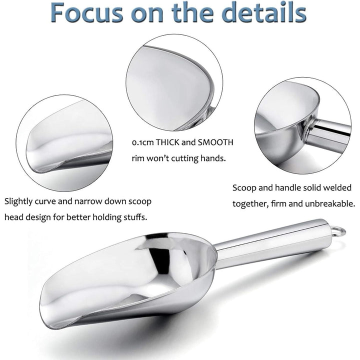 E - far Mini Scoop, 3 Ounce Stainless Steel Kitchen Utility Scoops, Ideal for Candy/Ice Cube/Flour/Sugar/Coffee Bean/Protein Powder, Food Grade & Anti Rust, Easy Clean & Dishwasher Safe (4 Pack) - Just Closeouts Canada Inc.