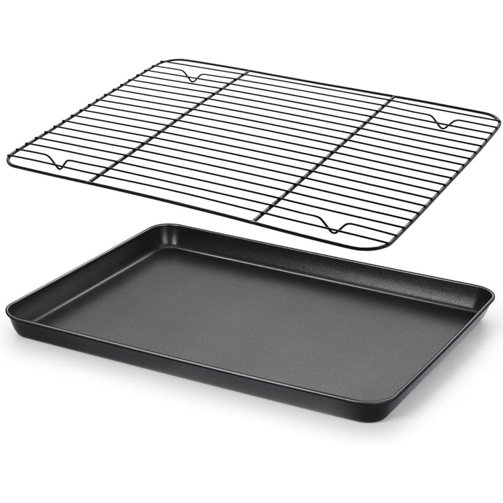 E - far Nonstick Baking Sheet with Rack Set, 16 x 12 x 1 Inch Cookie Sheet Baking Pan with Cooling Rack for Oven, Commercial Grade & Non - Toxic, Easy to Clean - Just Closeouts Canada Inc.