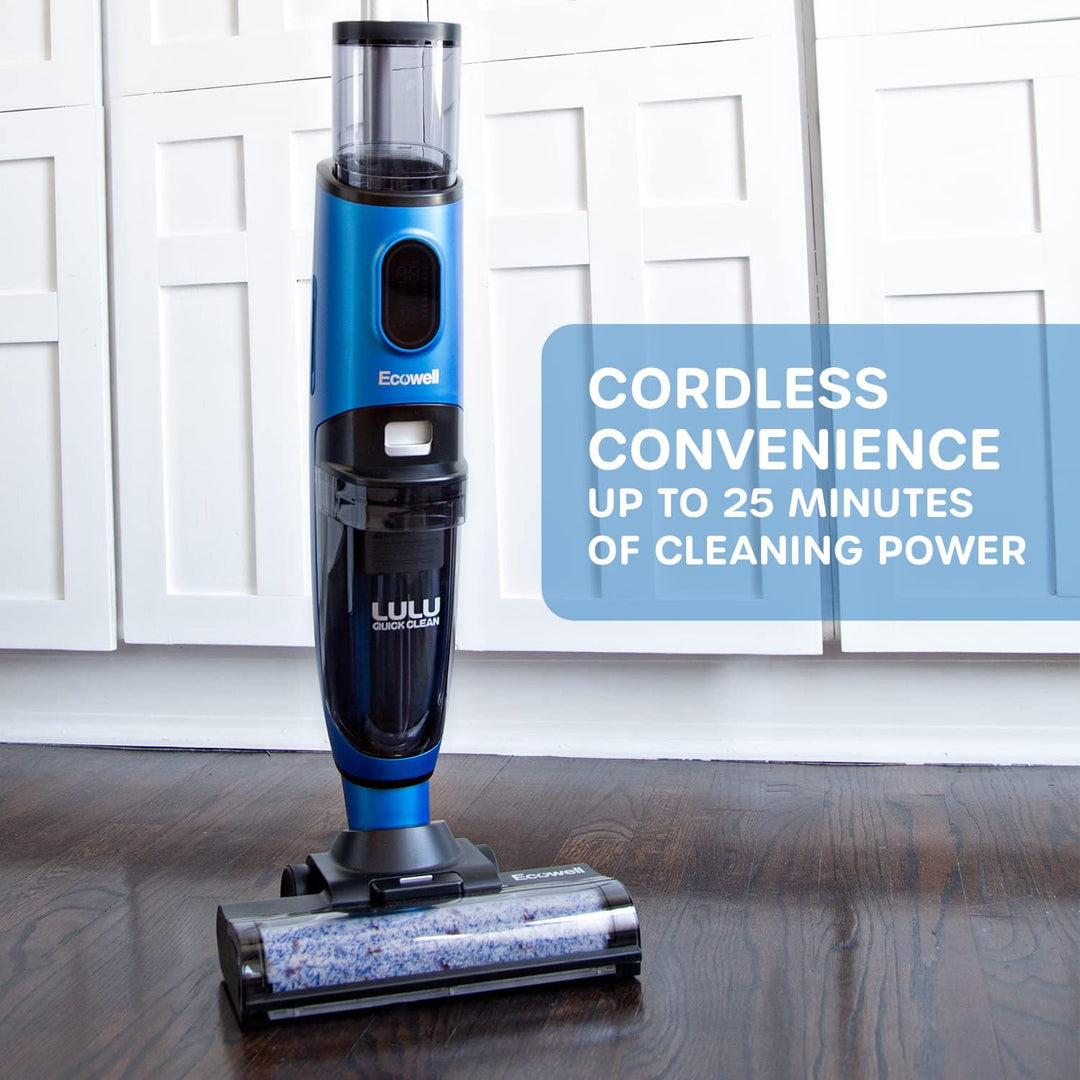 Ecowell Cordless Wet Dry Vacuum Cleaner Multi-Surface for Hard Floors and Area Rug, Voice Prompt, LULU Quick Clean P04, Blue - Just Closeouts Canada Inc.