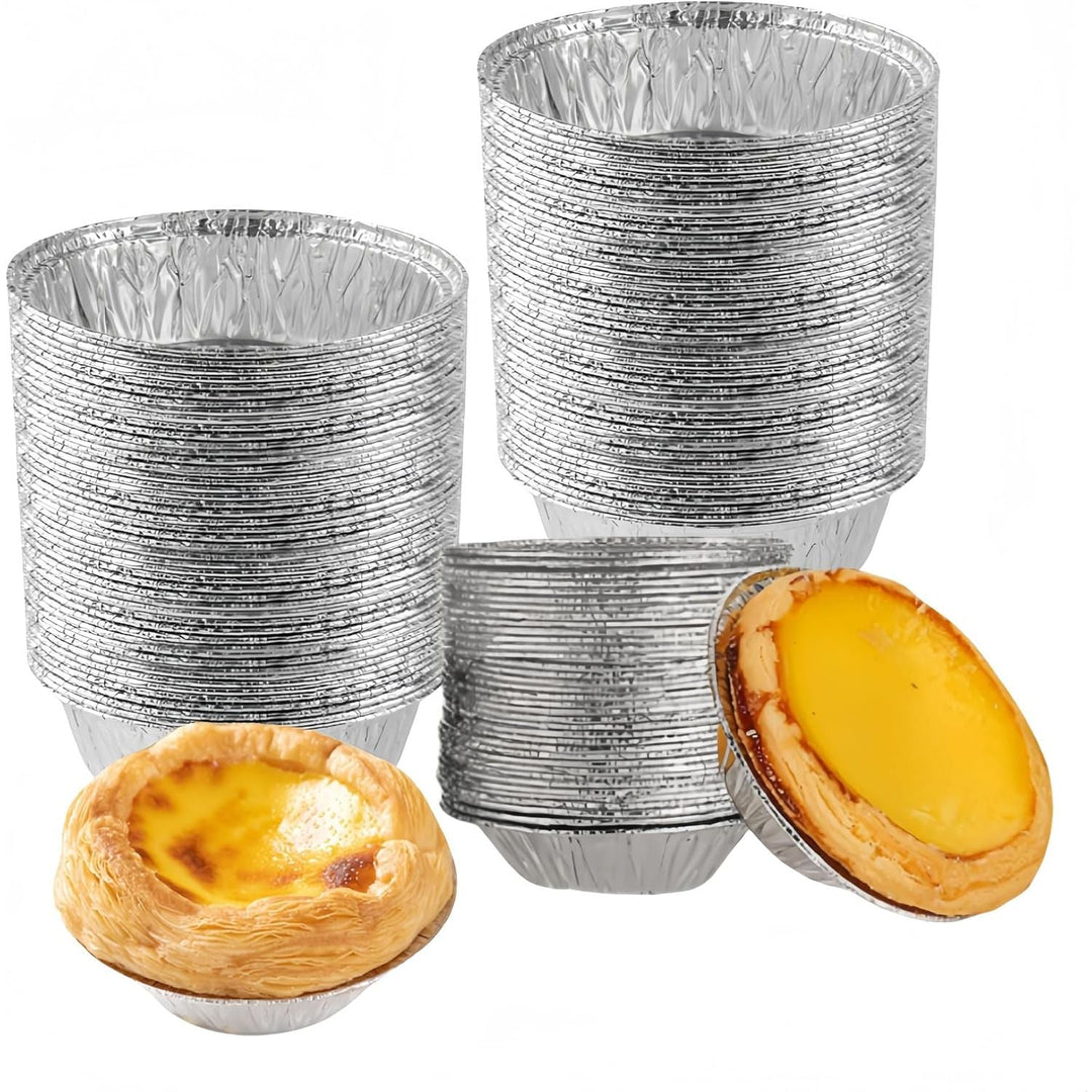 Egg Tart Mold, 100 Pack Aluminum Foil Tart/Pie Tins Pans, Kitchen Aluminum Foil Egg Tart Pie Tins, Pans for Baking, Cooking, Storage and Reheating - Just Closeouts Canada Inc.