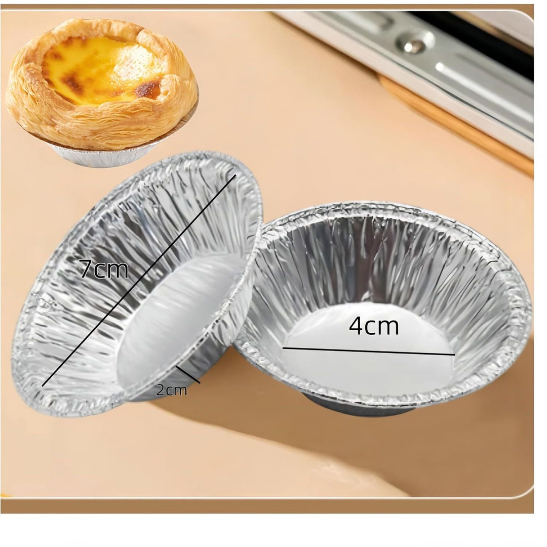 Egg Tart Mold, 100 Pack Aluminum Foil Tart/Pie Tins Pans, Kitchen Aluminum Foil Egg Tart Pie Tins, Pans for Baking, Cooking, Storage and Reheating - Just Closeouts Canada Inc.