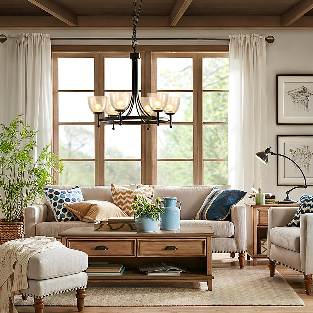 Eietonte 3 Pack Clear Glass Shade Replacements, Ceiling Fan Light Covers Glass Globes Lampshades for Chandelier, 4.92"High, 4.72"Diameter, 1.65 "Fitter, High Transmittance Bell Shaped Glass Shades - Just Closeouts Canada Inc.