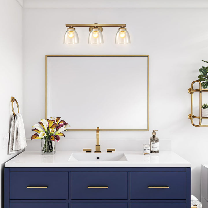 Eietonte 3 Pack Clear Glass Shade Replacements, Ceiling Fan Light Covers Glass Globes Lampshades for Chandelier, 4.92"High, 4.72"Diameter, 1.65 "Fitter, High Transmittance Bell Shaped Glass Shades - Just Closeouts Canada Inc.