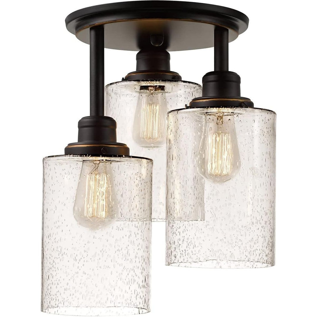 Eietonte 6 Pack Clear Seeded Glass Lamp Shades, 5.9in Height, 3.9in Diameter, 1.7in Fitter, Cylinder Bubble Glass Shade Covers, Seeded Glass Replacement for Pendant Light Chandelier Wall Sconce - Just Closeouts Canada Inc.