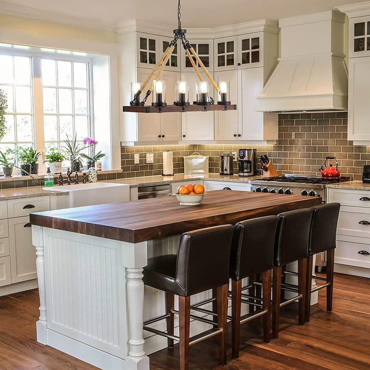 Eietonte 6 Pack Clear Seeded Glass Lamp Shades, 5.9in Height, 3.9in Diameter, 1.7in Fitter, Cylinder Bubble Glass Shade Covers, Seeded Glass Replacement for Pendant Light Chandelier Wall Sconce - Just Closeouts Canada Inc.