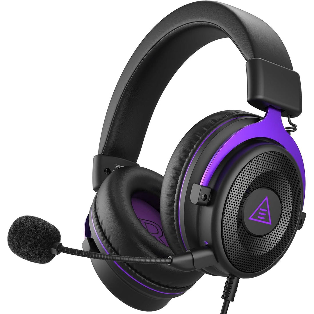 EKSA E900 PC Gaming Headset, Gaming Headphones with Detachable Noise Canceling Microphone, Stereo Sound, 3.5mm Jack Computer Headphones for PS4, PS5, Xbox One, Laptop (Purple) - Just Closeouts Canada Inc.