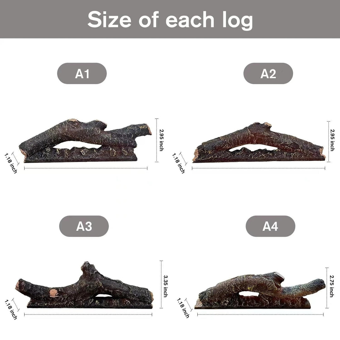 Electric Fireplace Wall Fireplace Recessed Electric Fireplace Synthetic Resin Decoration Electric Transparent Logs Flame Suitable for 50" Electric Fireplaces 5 Pieces - Just Closeouts Canada Inc.X004C7EA95