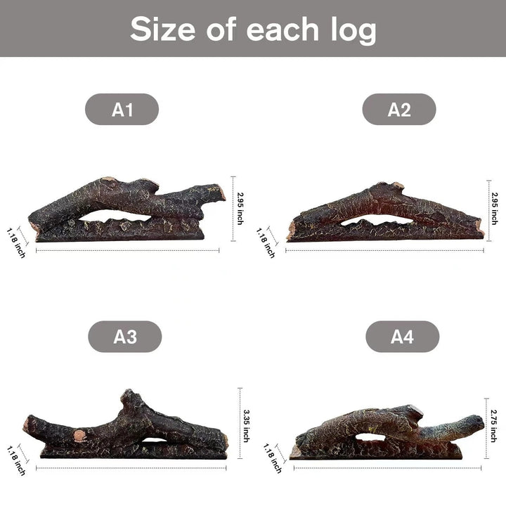 Electric Fireplace Wall Fireplace Recessed Electric Fireplace Synthetic Resin Decoration Electric Transparent Logs Flame Suitable for 50" Electric Fireplaces 5 Pieces - Just Closeouts Canada Inc.X004C7EA95