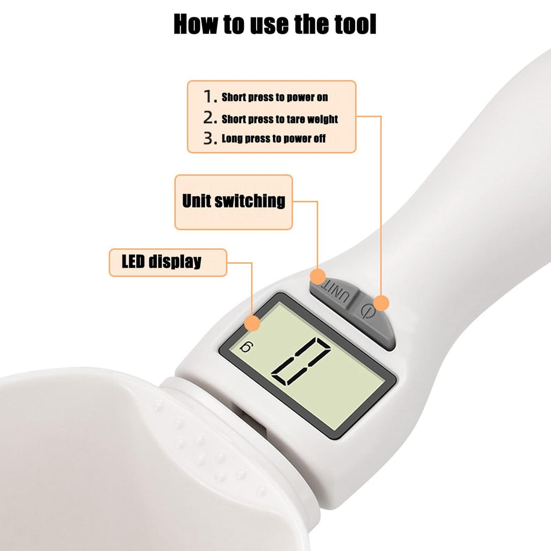 Electronic Measuring Spoon, Digital Measuring Spoon with Conversion, 800g/1g High Precision with LCD Screen, Household Weighing Scoop for Cooking Baking Pet Food (1Pc) - Just Closeouts Canada Inc.X004YXVJEB