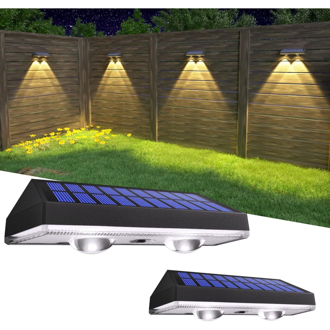 Ellasay Solar Fence Lights Outdoor, 50 Lumens 3 Modes Solar Lights Outdoor,Solar Powered Waterproof Backyard Decor for Wall Fence Deck Step Garden Patio,2 Pack - Just Closeouts Canada Inc.