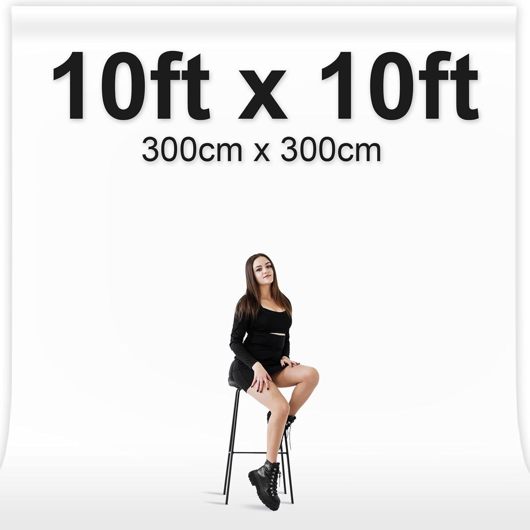 EMART 10x10 ft White Backdrop for Photography, Large Party Photo Background Curtain Drapes, Washable Polyester Fabric Back Drop Screen Sheet for Birthday Video Studio Portrait Photoshoot - Just Closeouts Canada Inc.