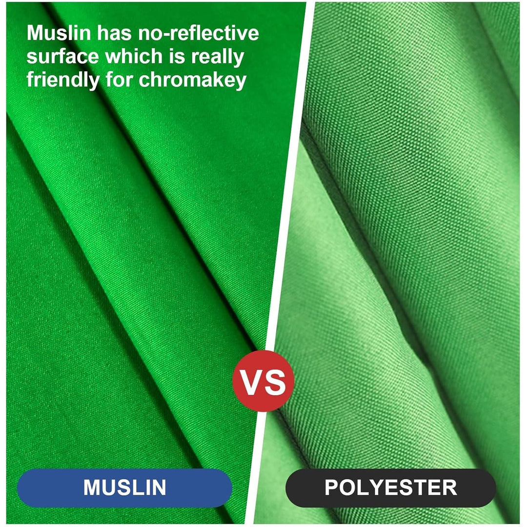 EMART Green Screen Backdrop, Photography Greenscreen Background for Streaming Zoom, Small Photo Muslin Green Chromakey Cloth Fabric Curtain with 4 Backdrop Clip - Just Closeouts Canada Inc.