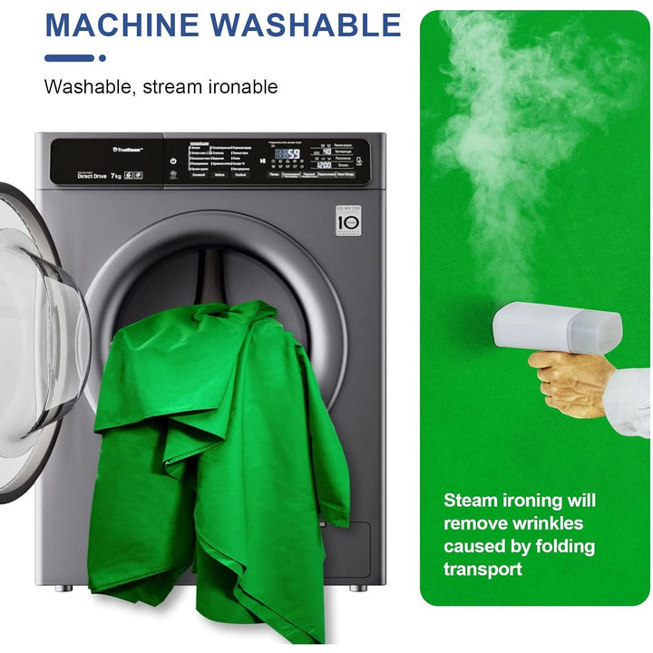 EMART Green Screen Backdrop, Photography Greenscreen Background for Streaming Zoom, Small Photo Muslin Green Chromakey Cloth Fabric Curtain with 4 Backdrop Clip - Just Closeouts Canada Inc.