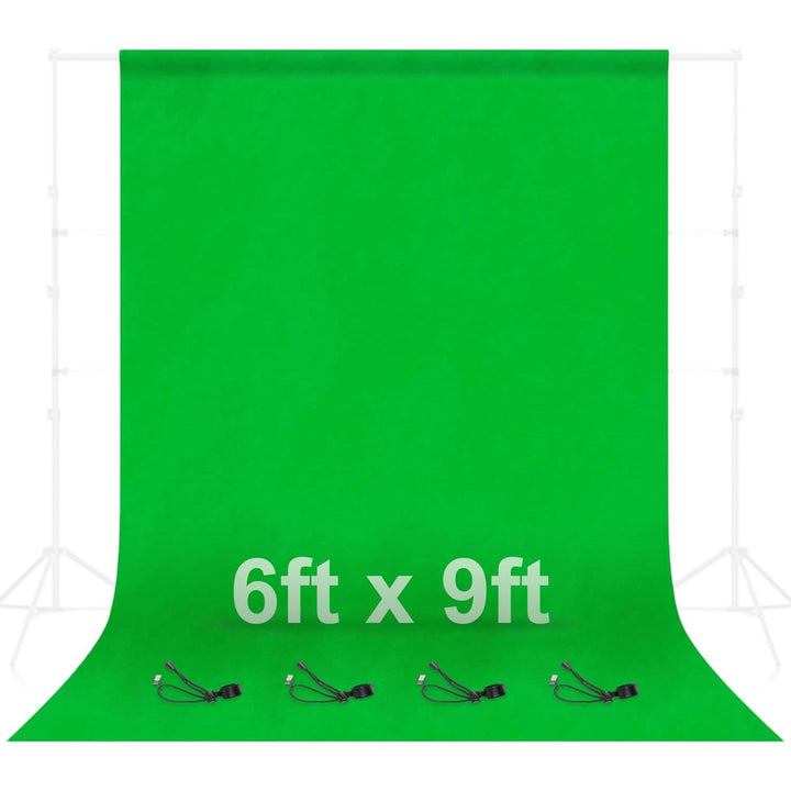 EMART Green Screen Backdrop, Photography Greenscreen Background for Streaming Zoom, Small Photo Muslin Green Chromakey Cloth Fabric Curtain with 4 Backdrop Clip - Just Closeouts Canada Inc.