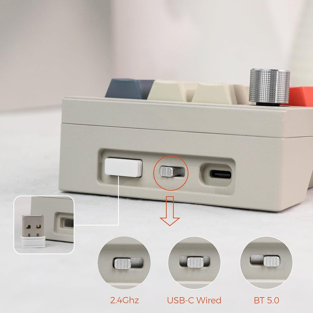 EPOMAKER CIDOO V21 VIA Programmable Gasket Number Pad, Bluetooth 5.0/2.4ghz/Wired Hot Swappable Numpad, with Aluminum Alloy Rotary Knob, 1000mAh Battery, Poron Foam for E - Sport Mac/Win - Just Closeouts Canada Inc.