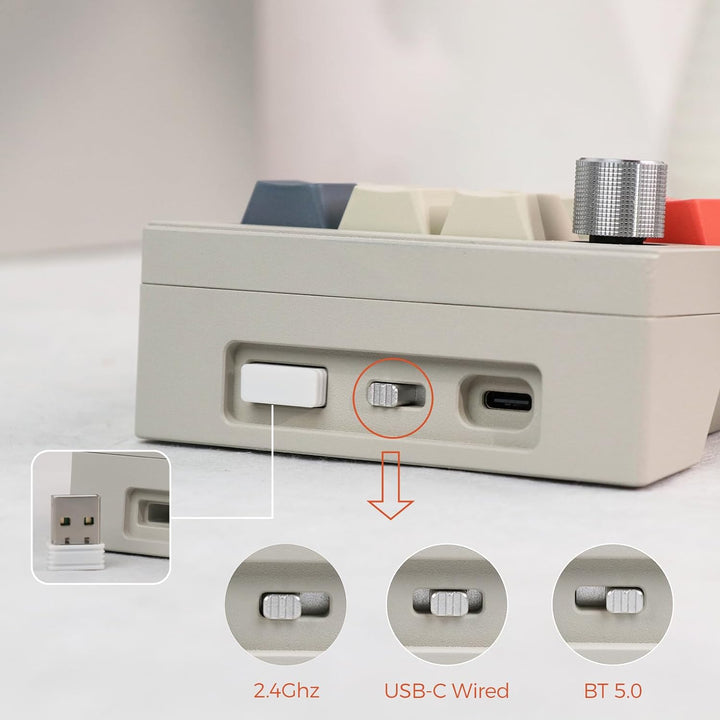 EPOMAKER CIDOO V21 VIA Programmable Gasket Number Pad, Bluetooth 5.0/2.4ghz/Wired Hot Swappable Numpad, with Aluminum Alloy Rotary Knob, 1000mAh Battery, Poron Foam for E - Sport Mac/Win - Just Closeouts Canada Inc.