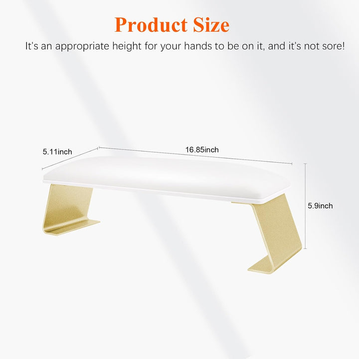 Erasable Arm Rest for Nails Tech, Luxury Nail Arm Rest Manicure Hand Rest Stand with Non - Slip Aluminum Alloy Legs, Cleanable Technology Leather, Nail Gel Polish Can Be Wiped Off, HR602 - Just Closeouts Canada Inc.