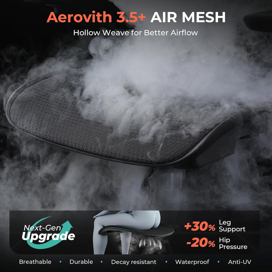 Ergonomic Mesh Office Chair, Adjustable Lumbar High Back Desk Chair 400lbs, 4D Flip - up Arms, 3 - Level Tilt Backrest, 3D Headrest, PU Wheels, Swivel Rolling - Just Closeouts Canada Inc.