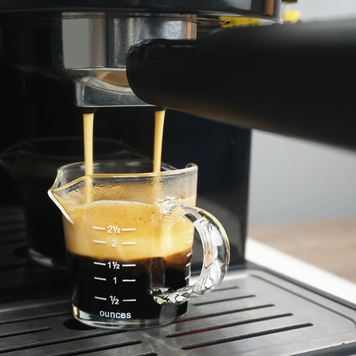 Espresso Shot Glass 2 Pack 3OZ Triple Spout Barista Shot Pitcher Double Spouts Convenient Pouring Handle by BCnmviku (2) - Just Closeouts Canada Inc.