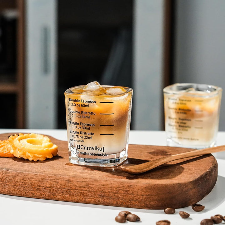Espresso Shot Glasses Liquid Heavy Sturdy Glass Square Shot Glasses Measuring Cup Wine Glass 2 Pack 2oz/60ml by BCnmviku (2) - Just Closeouts Canada Inc.