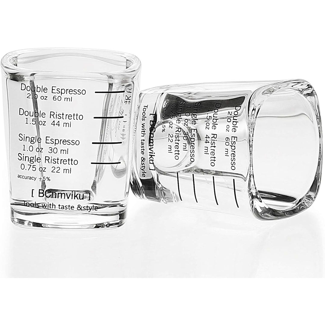Espresso Shot Glasses Liquid Heavy Sturdy Glass Square Shot Glasses Measuring Cup Wine Glass 2 Pack 2oz/60ml by BCnmviku (2) - Just Closeouts Canada Inc.