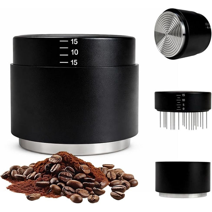 Espresso Tamper 53mm, 3-in-1 Coffee Distributor with WDT Tool, Adjustable Depth Coffee Tamper with Calibrated Spring, Professional Barista Espresso Accessories (53mm) - Just Closeouts Canada Inc.X004YRANTT