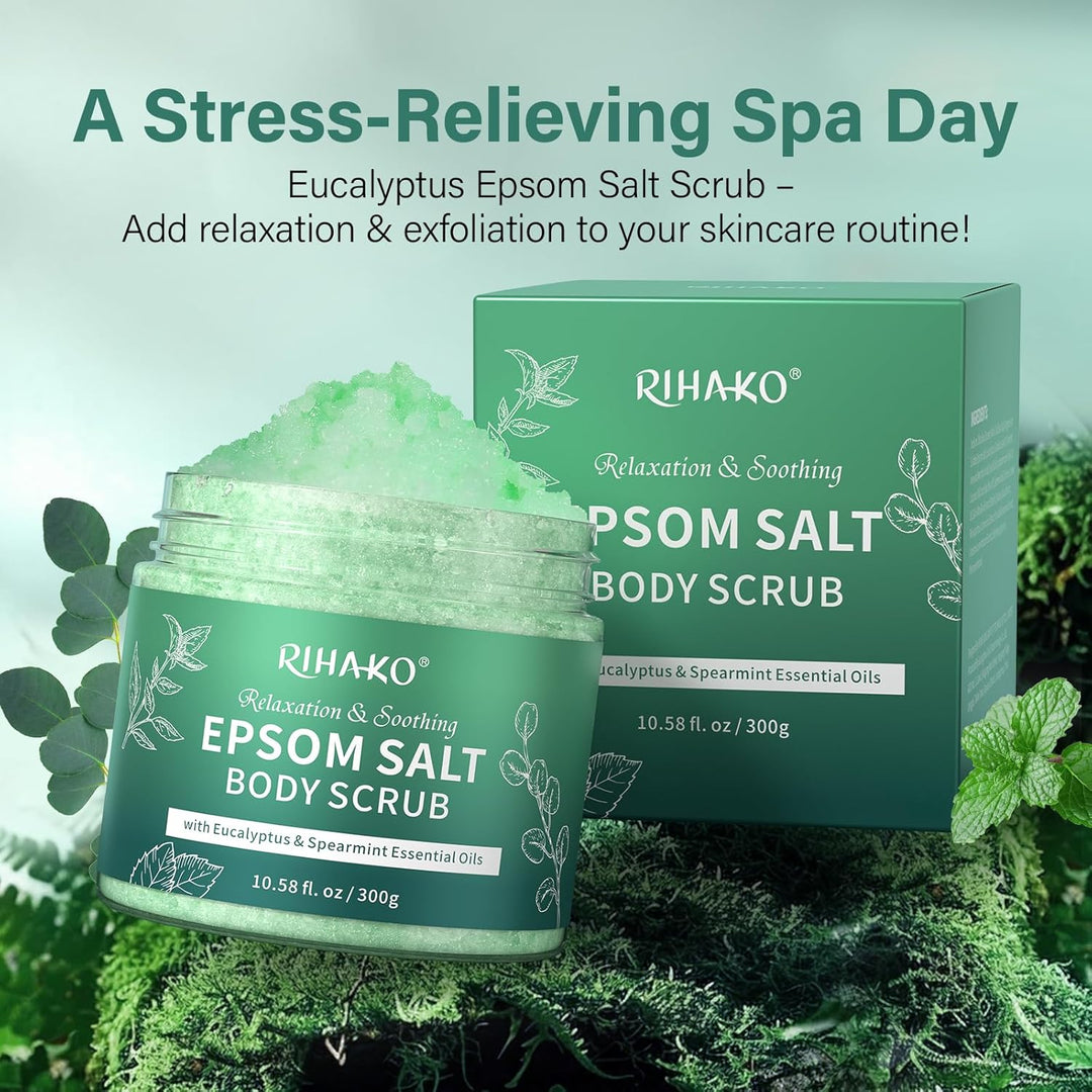 Eucalyptus Spearmint Epsom Salt Body Scrub Ð Exfoliating & Refreshing Body Exfoliator for Smooth Skin, Stress Relief & Relaxation Ð Deep Cleansing Spa Scrub with Essential OilsÐ Valentine 's Day Gift - Just Closeouts Canada Inc.X004RF7TIV