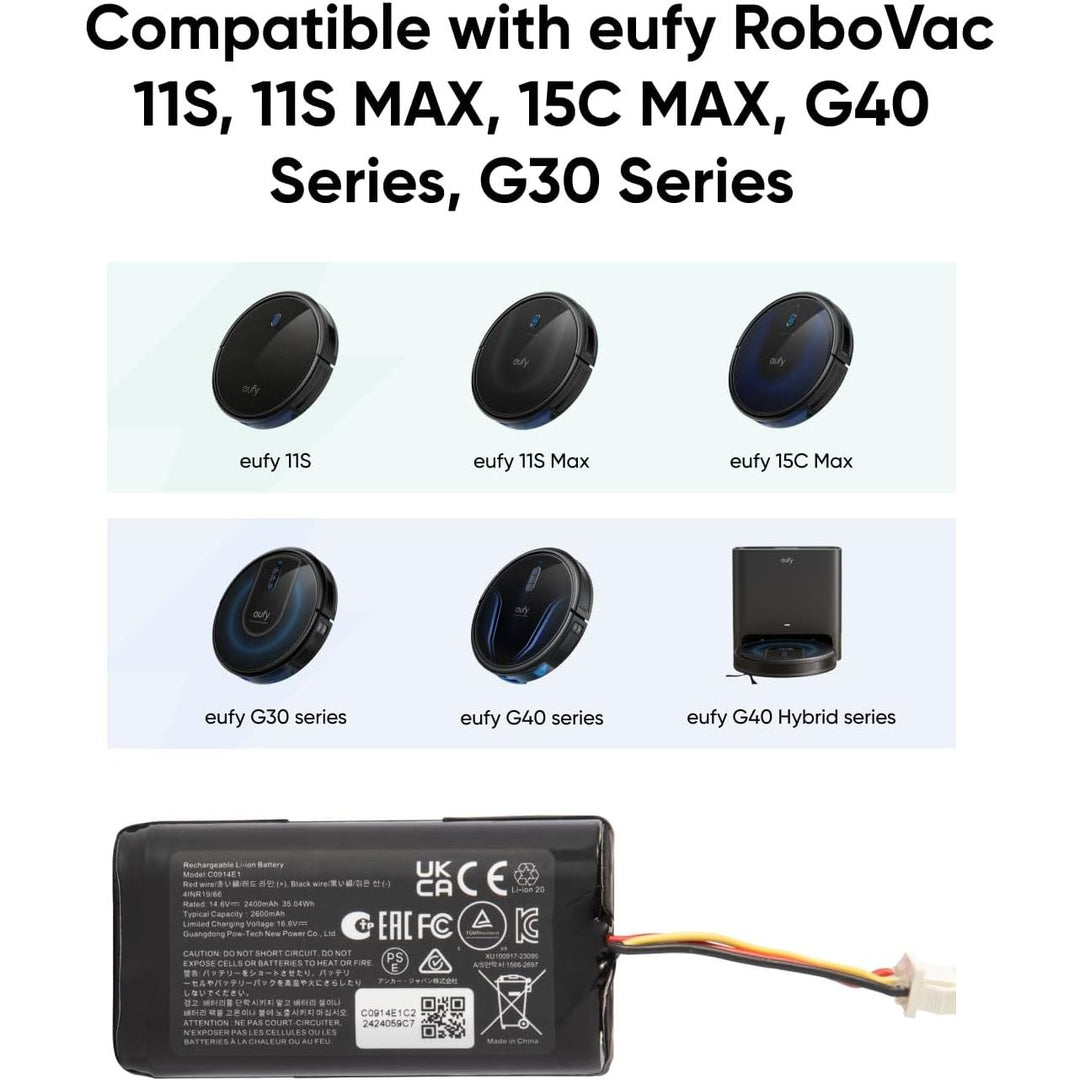 Eufy RoboVac Replacement Battery Pack, Compatible with G40 Series,G30 Series,RoboVac 11, 11S, 11S Plus, 11S MAX, 12, 15C MAX, 15C,G10 Hybrid, G20, G35, G35+ Accessory - Just Closeouts Canada Inc.