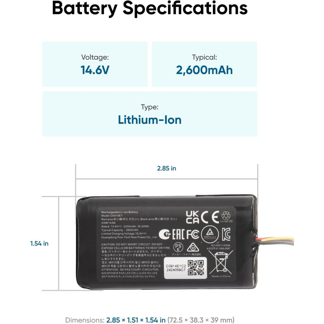Eufy RoboVac Replacement Battery Pack, Compatible with G40 Series,G30 Series,RoboVac 11, 11S, 11S Plus, 11S MAX, 12, 15C MAX, 15C,G10 Hybrid, G20, G35, G35+ Accessory - Just Closeouts Canada Inc.