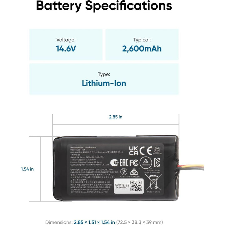 Eufy RoboVac Replacement Battery Pack, Compatible with G40 Series,G30 Series,RoboVac 11, 11S, 11S Plus, 11S MAX, 12, 15C MAX, 15C,G10 Hybrid, G20, G35, G35+ Accessory - Just Closeouts Canada Inc.