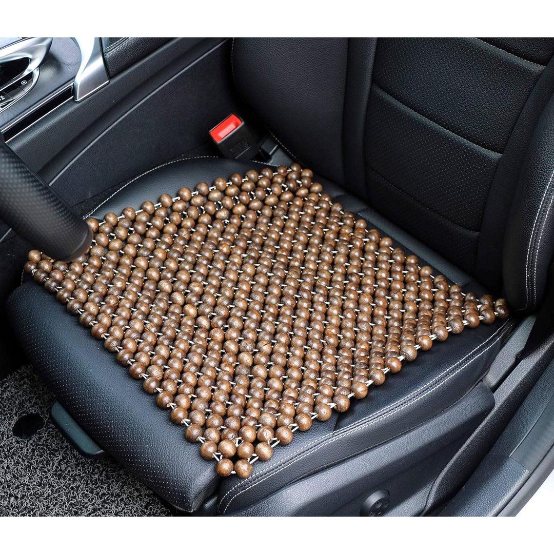 EXCEL LIFE Natural Wood Beaded Seat Cover Pad Mat Comfy Cool Summer Massage Seat Cushion (Square) Medium Size for Car, Sedan,SUV Office Chair - Just Closeouts Canada Inc.