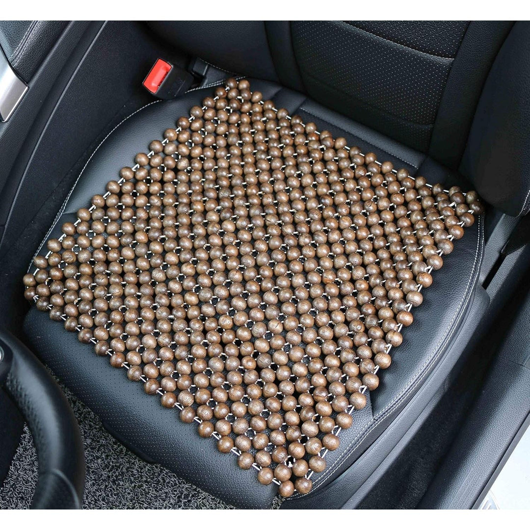 EXCEL LIFE Natural Wood Beaded Seat Cover Pad Mat Comfy Cool Summer Massage Seat Cushion (Square) Medium Size for Car, Sedan,SUV Office Chair - Just Closeouts Canada Inc.