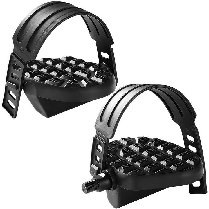 Exercise Bike Pedals, Spin Bike Pedal Replacement with Strap, Exercise Replacement Parts Stationary Pedals for Spin Cycling Bike, Indoor Exercycle Bike, Recumbent Bicycle - Just Closeouts Canada Inc.