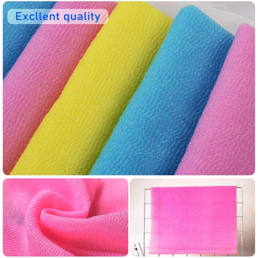 Exfoliating Washcloth Body Scrubber Back Scrubber for Shower Japanese Beauty Washcloth Bath Wash Cloth Korean Exfoliation Luffah Towel Net Sponge Loofah Body Scrub 3 Pack - Just Closeouts Canada Inc.
