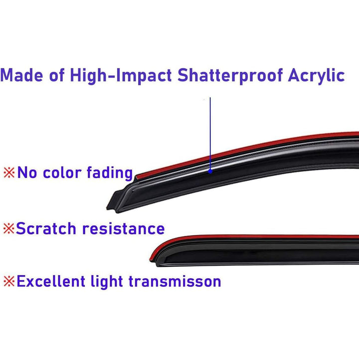 Extra Durable Clip - on in - Channel Auto Vent Window Visor, Fits 2006 - 2010 Dodge Charger, UV Protection Rain Guard, Original Wind Deflector, No - Drill Easy Install, Dark Smoke, 4 - Pcs - Just Closeouts Canada Inc.X002LEZ7Q1