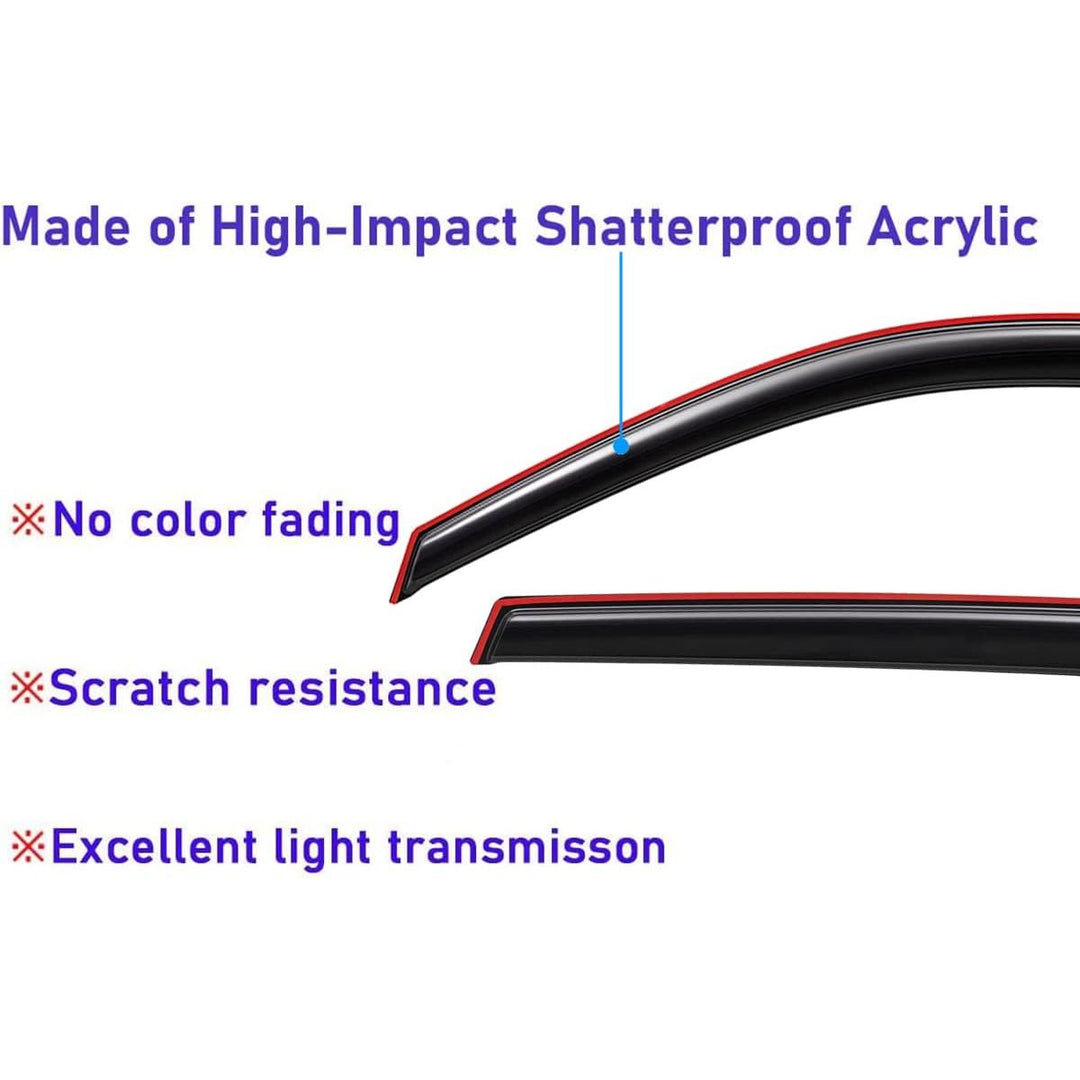 Extra Durable Clip - on in - Channel Auto Vent Window Visor, Fits 2011 - 2023 Chrysler 300, UV Protection Rain Guard, Original Wind Deflector, No - Drill Easy Install, Dark Smoke, 4 - Pcs - Just Closeouts Canada Inc.X0042PQXK1