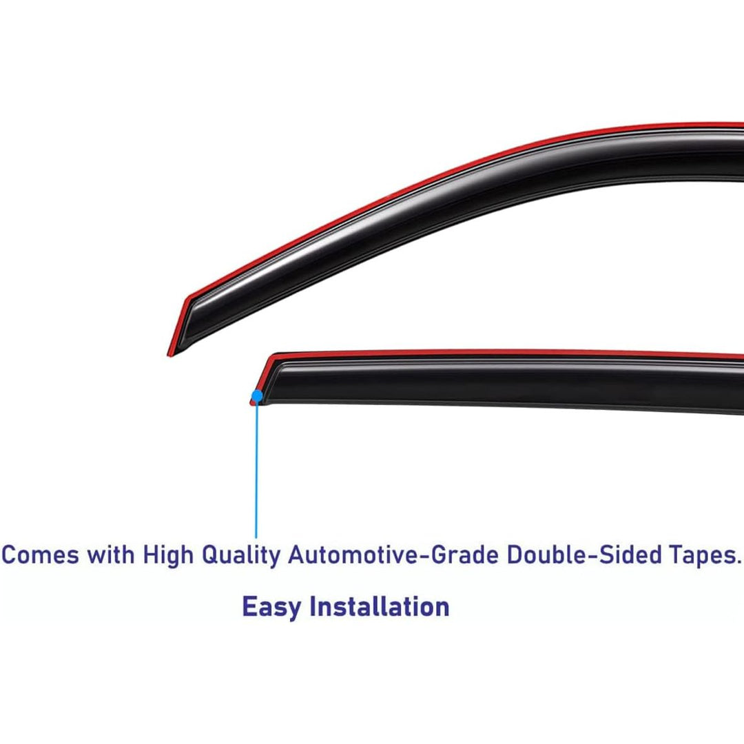 Extra Durable Clip - on in - Channel Auto Vent Window Visor, Fits 2011 - 2023 Chrysler 300, UV Protection Rain Guard, Original Wind Deflector, No - Drill Easy Install, Dark Smoke, 4 - Pcs - Just Closeouts Canada Inc.X0042PQXK1