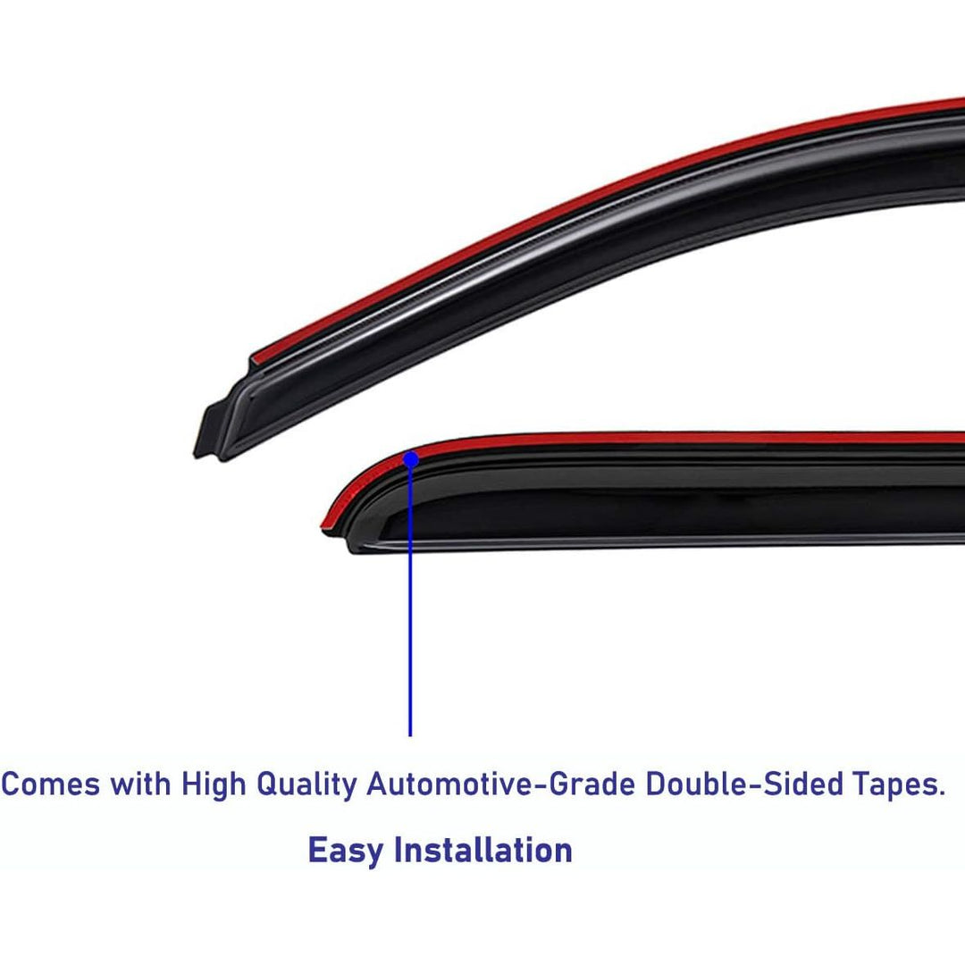 Extra Durable Clip - on in - Channel Auto Vent Window Visor, Fits 2014 - 2020 Nissan Rogue (EXCLUDES Rogue Sport), UV Protection Rain Guard, Original Wind Deflector, No - Drill, Dark Smoke, 4 - Pcs - Just Closeouts Canada Inc.X002NHGDEL