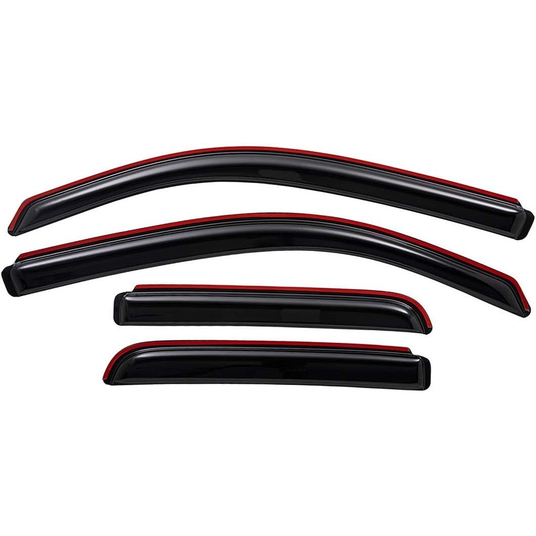 Extra Durable Clip - on in - Channel Auto Vent Window Visor, Fits 2014 - 2020 Nissan Rogue (EXCLUDES Rogue Sport), UV Protection Rain Guard, Original Wind Deflector, No - Drill, Dark Smoke, 4 - Pcs - Just Closeouts Canada Inc.X002NHGDEL