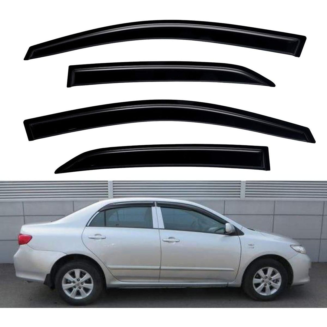 Extra Durable Outside - Mount Auto Vent Window Visor, Fits 2009 - 2013 Toyota Corolla Sedan, UV Protection Rain Guard, Original Wind Deflector, No - Drill Easy Install, Dark Smoke, 4 - Pcs - Just Closeouts Canada Inc.X001XGEDJ5