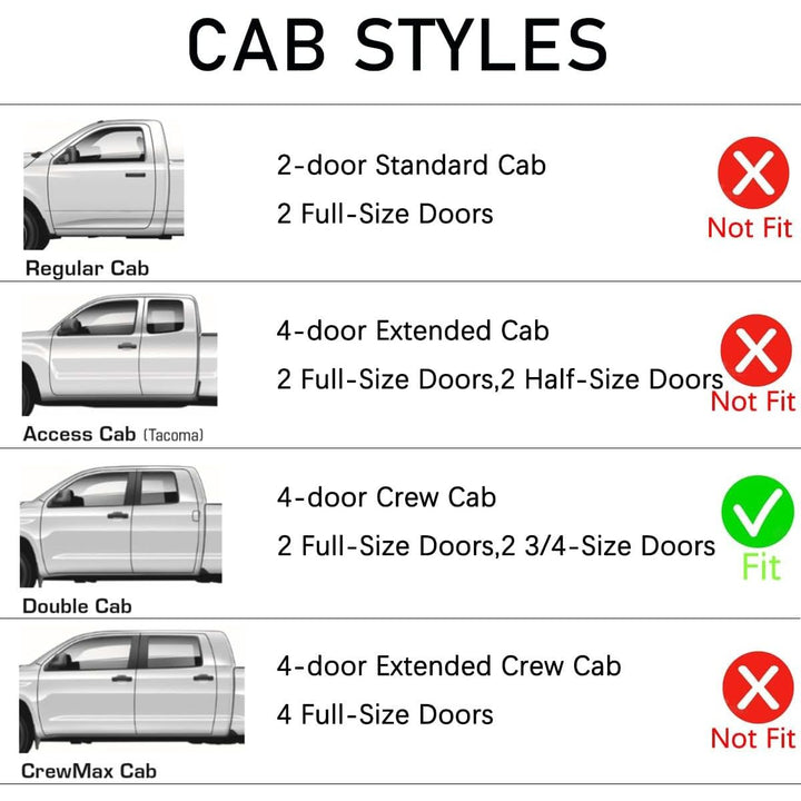 Extra Durable Outside - Mount Auto Vent Window Visor, Fits 2016 - 2023 Toyota Tacoma, Double Cab, UV Protection Rain Guard, Original Wind Deflector, No - Drill Easy Install, Dark Smoke, 4 - Pcs - Just Closeouts Canada Inc.X002207735
