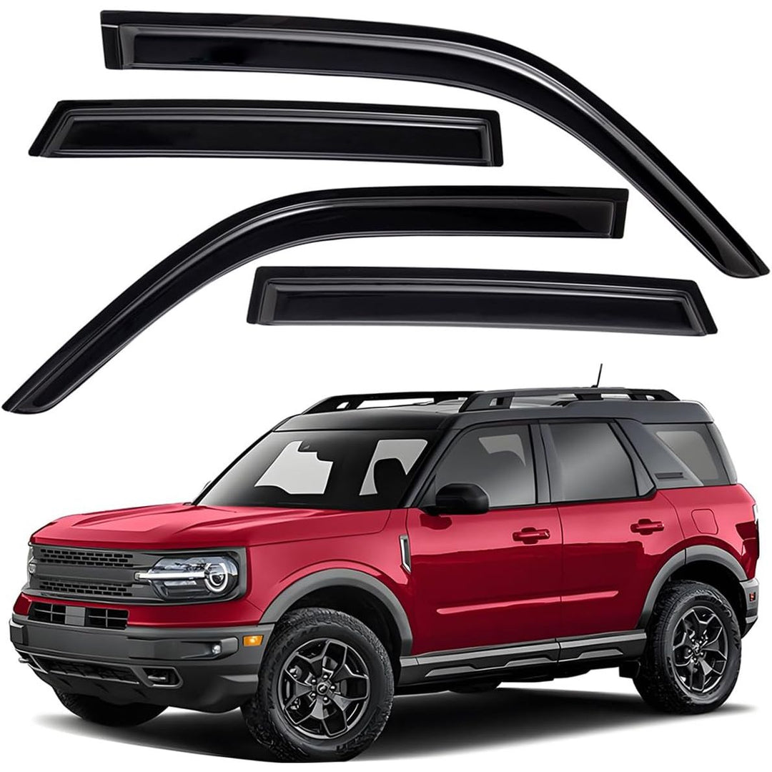 Extra Durable Outside - Mount Auto Vent Window Visor, Fits 2021 - 2025 Ford Bronco Sport, UV Protection Rain Guard, Original Wind Deflector, No - Drill Easy Install, Dark Smoke, 4 - Pcs - Just Closeouts Canada Inc.X003AVYY3L