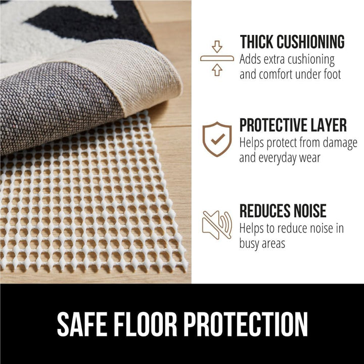 Extra Strong Rug Pad Gripper, Grips Keep Area Rugs in Place, Thick, Slip and Skid Resistant Pads for Hard Floors, Under Carpet Mat Cushion and Hardwood Floor Protection, 5x7 FT - Just Closeouts Canada Inc.