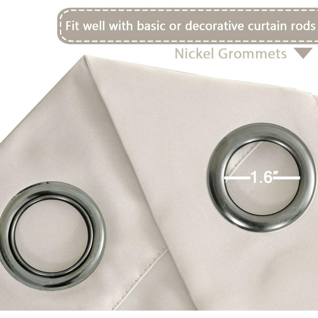Extra Wide Blackout Curtain for Living Room Thermal Insulated Light Blocking Room Darkening Grommet Curtain Drapes for Patio Door/Bedroom/Home Theater, 100" Wide by 96" Long, 1 Panel, Cream - Just Closeouts Canada Inc.